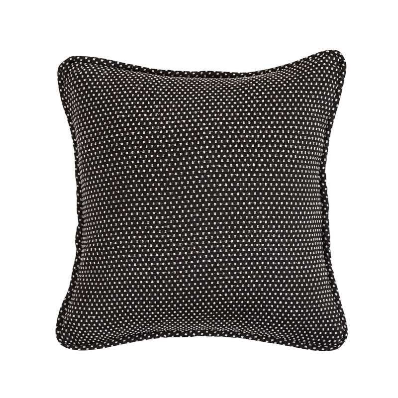 Blackberry Polka Dot Pillow Reversed To Solid Black, 20x20 Pillow