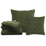 Cable Knit Soft Diamond Throw Pillow, 3 Colors, 18x18 Pillow