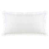 Charlotte Extra Long Off-White Linen & Lace Trim Pillow, 21x34 Pillow