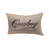 Cowboy/Cowgirl Linen Lumbar Pillow, 12x19 Cowboy Pillow