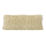 Mongolian Faux Fur Lumbar Pillow Cream Pillow