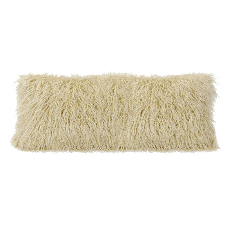 Mongolian Faux Fur Lumbar Pillow Cream Pillow