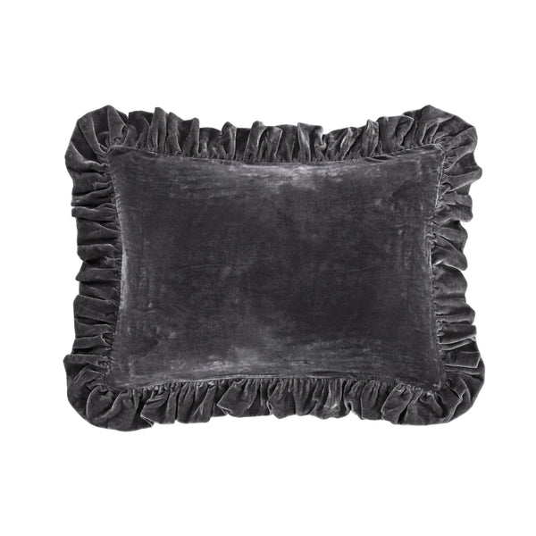 Stella Faux Silk Velvet Oblong Pillow Dark Slate Pillow