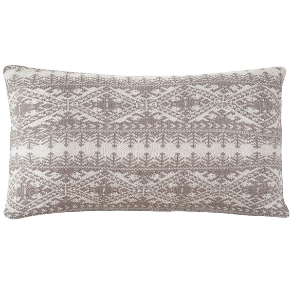 Fair Isle Knit Body Pillow, Taupe 21x35 Pillow