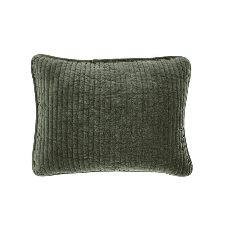 Stonewashed Cotton Velvet Boudoir Pillow Fern Green Pillow
