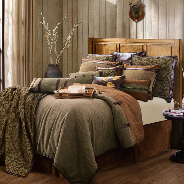 Highland Lodge Framed Tree Faux Leather Pillow Pillow