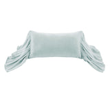 Stella Faux Silk Velvet Long Ruffled Pillow Icy Blue Pillow