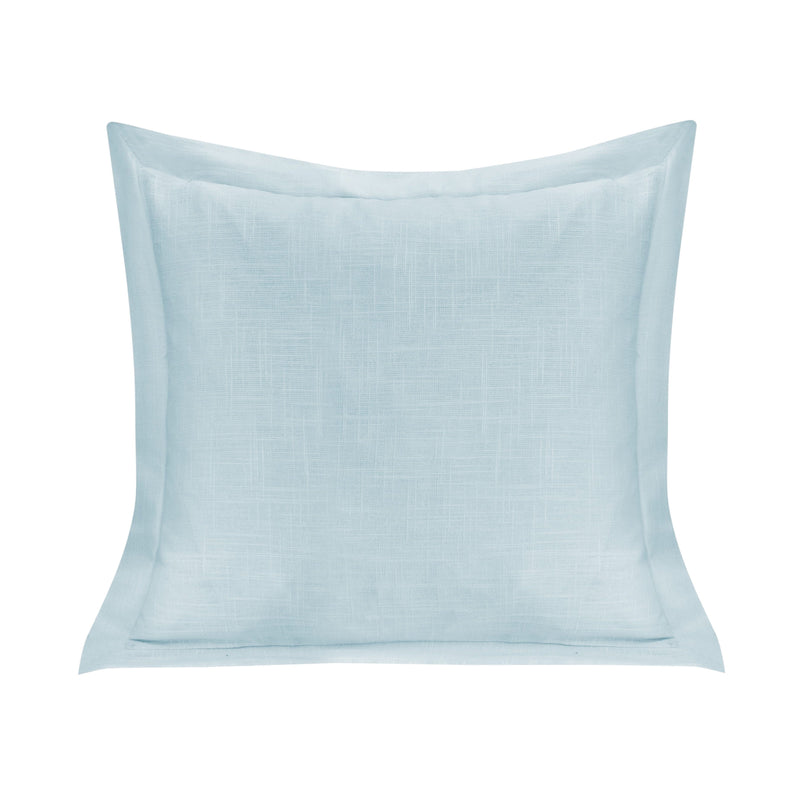 Single Flanged Washed Linen Pillow Light Blue Pillow