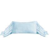 Washed Linen Long Ruffled Pillow Light Blue Pillow