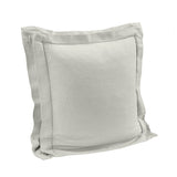 Double Flanged Washed Linen Pillow, 20x20 Light Gray Pillow