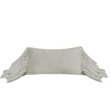 Washed Linen Long Ruffled Pillow Light Gray Pillow