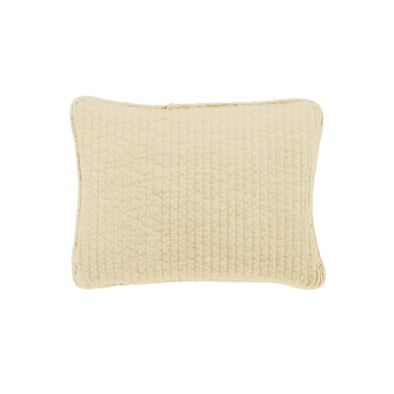 Stonewashed Cotton Velvet Boudoir Pillow Light Tan Pillow