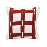 Linen Eyelet Decorative Throw Pillow w/ Rope, 18x18 Pillow