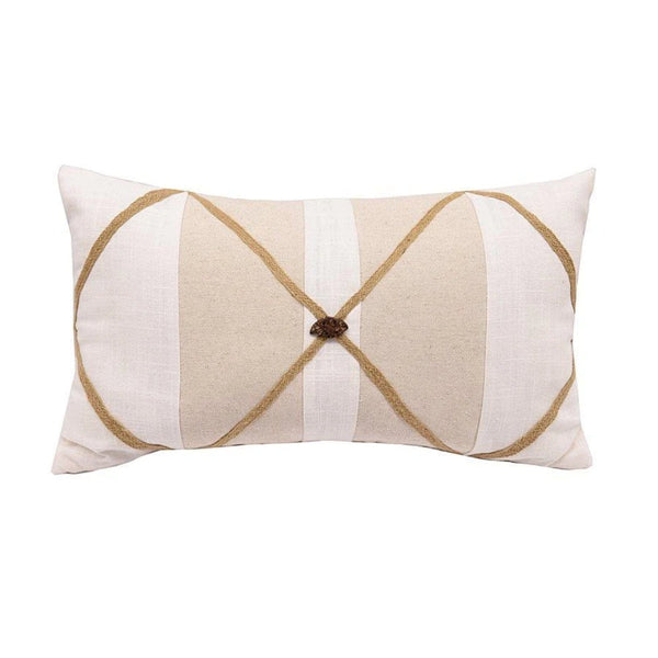 Linen Lumbar Pillow w/ Button Pillow