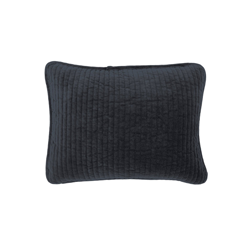 Stonewashed Cotton Velvet Boudoir Pillow Navy Pillow
