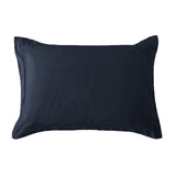 Washed Linen Tailored Dutch Euro Pillow Navy Pillow