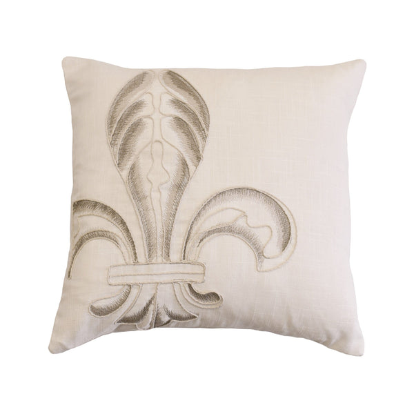 Newport Embroidery Fleur De Lis Throw Pillow, 18x18 Pillow