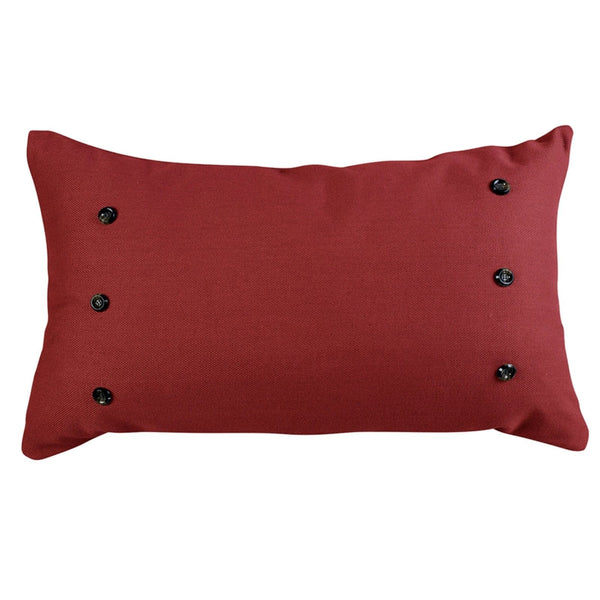 Prescott Large Oblong Lumbar Pillow, Solid Red, 21x34 Pillow
