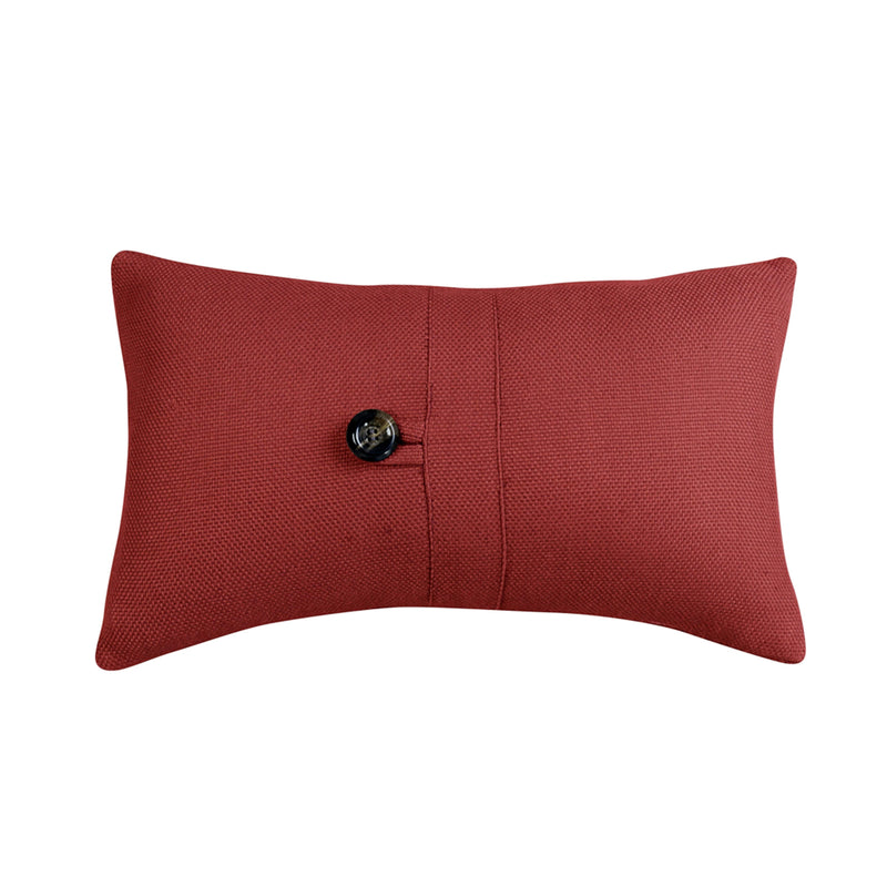 Prescott Small Oblong Lumbar Pillow, Solid Red, 10x17 Pillow