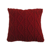 Cable Knit Soft Diamond Throw Pillow, 3 Colors, 18x18 Red Pillow