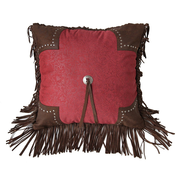 Cheyenne Scalloped Edge Throw Pillow, 2 Colors Red Pillow