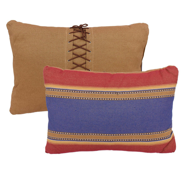 Reversible Accent Pillow w/ Shoe Lace Design, 16" x 24" Pillow