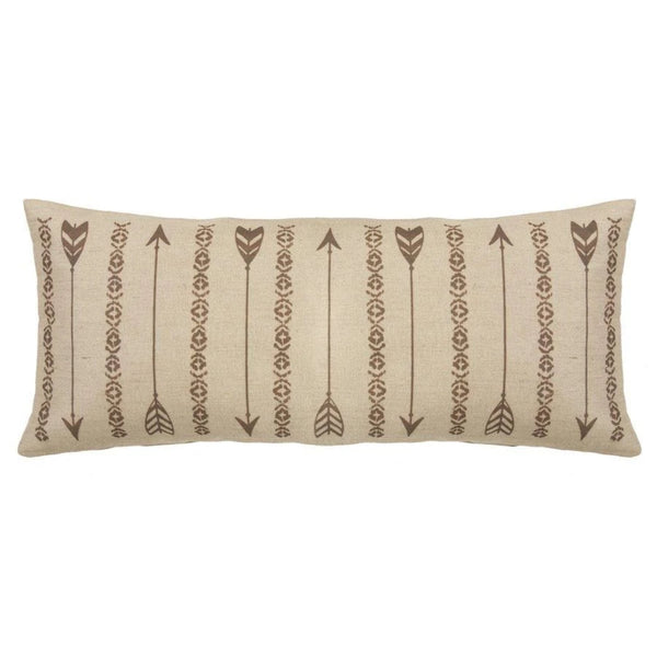 Sedona Long Rectangles & Arrows Burlap Pillow, 15x35 Pillow