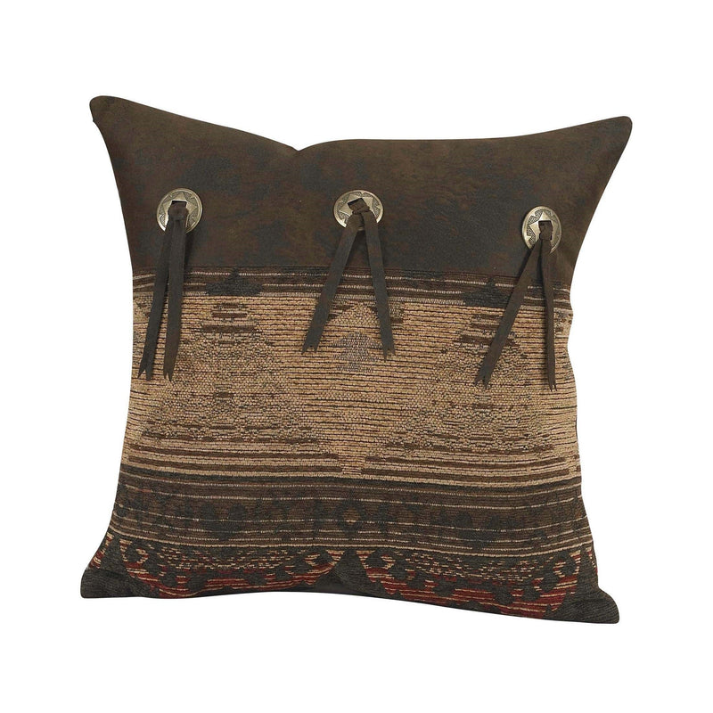 Sierra Square Throw Pillow w/ Concho Pillow