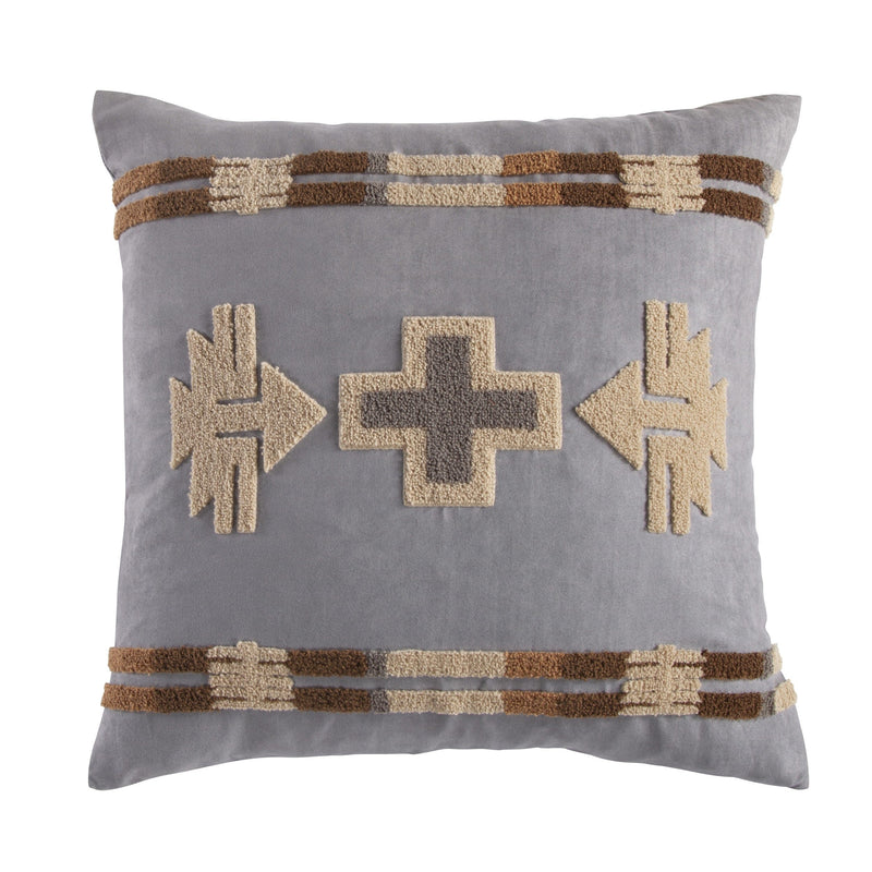 Southwest Crewel Embroidery Pillow, 20x20 Pillow