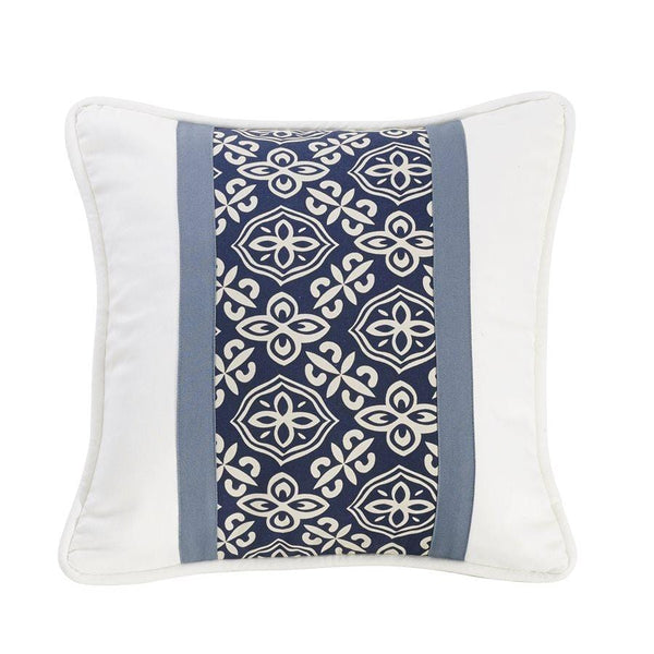St. Clair Paneled Navy Blue Throw Pillow Pillow