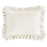 Stella Faux Silk Velvet Ruffled Dutch Euro Pillow Stone Pillow