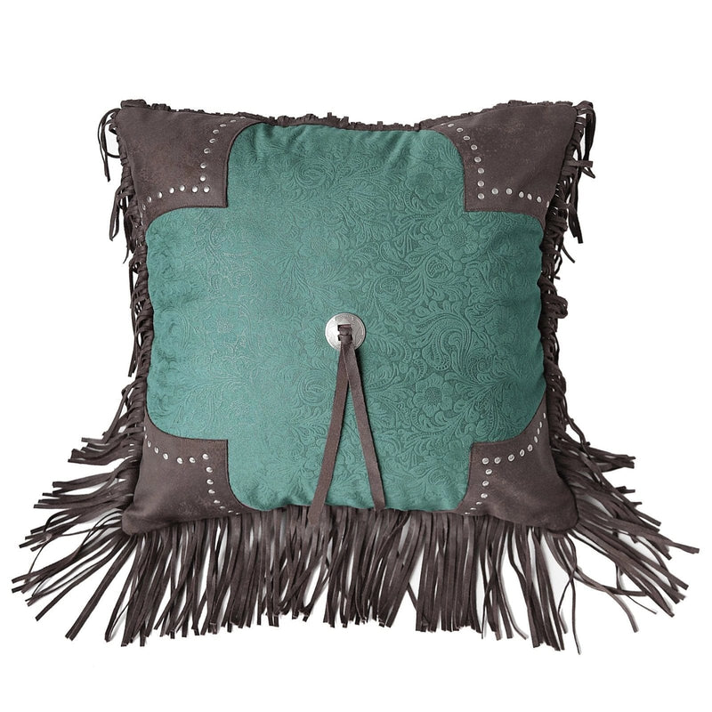 Cheyenne Scalloped Edge Throw Pillow, 2 Colors Turquoise Pillow