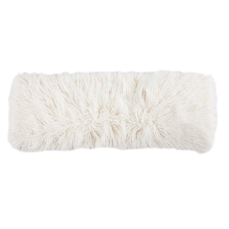 Mongolian Faux Fur Lumbar Pillow White Pillow