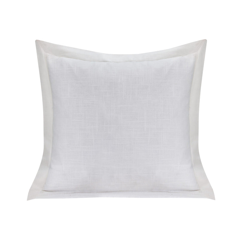 Single Flanged Washed Linen Pillow White Pillow