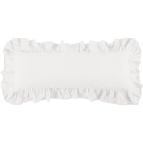 Washed Linen Ruffled Lumbar Pillow White Pillow