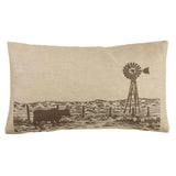 Windmill Burlap Lumbar Pillow, 16x26 Pillow