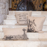 Windmill Burlap Lumbar Pillow, 16x26 Pillow