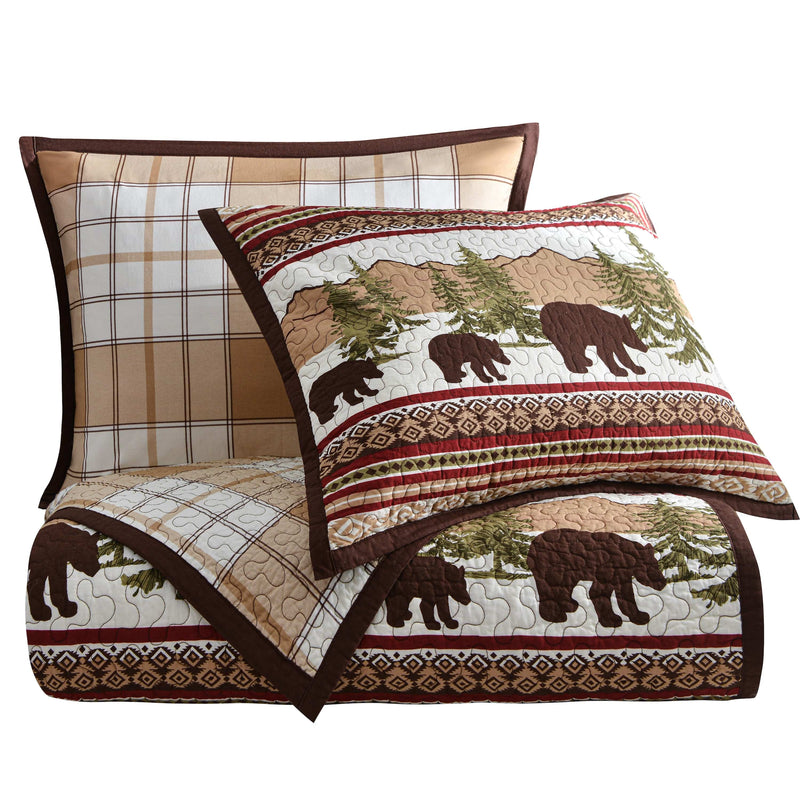 Bear Trail Reversible Quilt Set Quilt