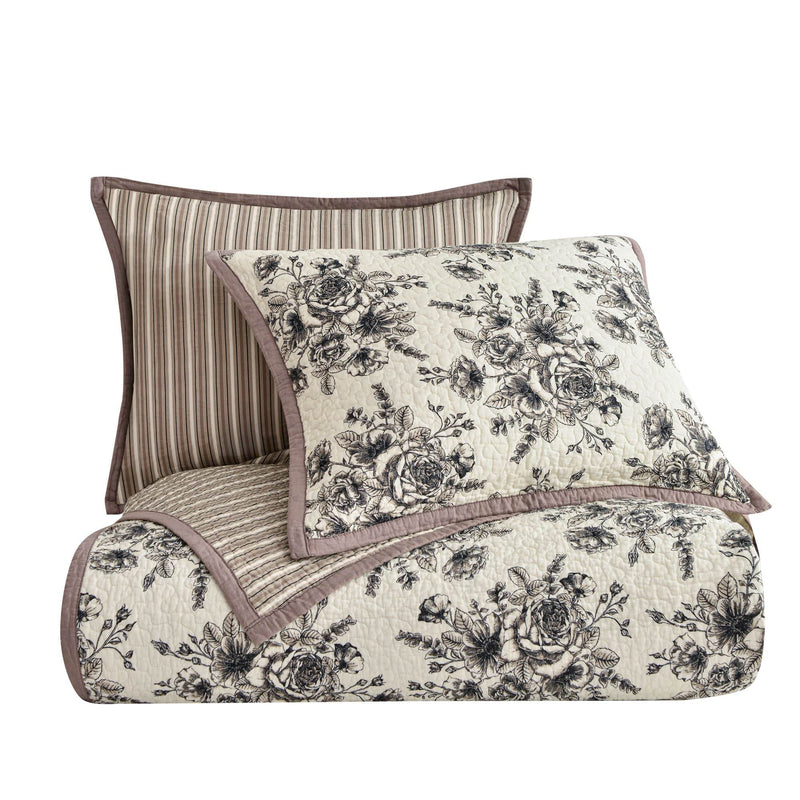 Lyla Floral Print Reversible Quilt Set Quilt