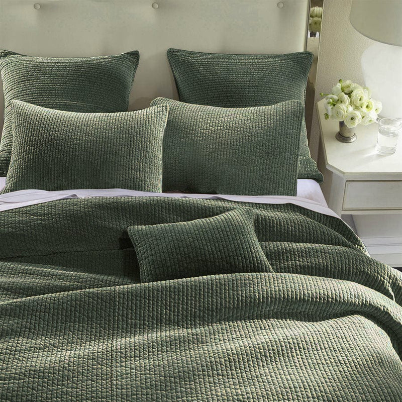 Stonewashed Cotton Velvet Quilt Quilt / Full/Queen / Fern Green Quilt
