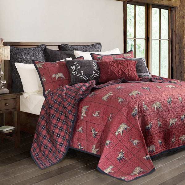 Woodland Plaid Reversible Quilt Set Quilt