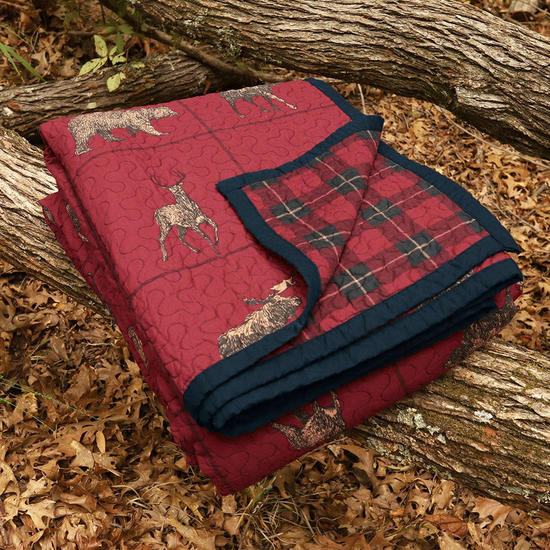Woodland Plaid Reversible Quilt Set Quilt