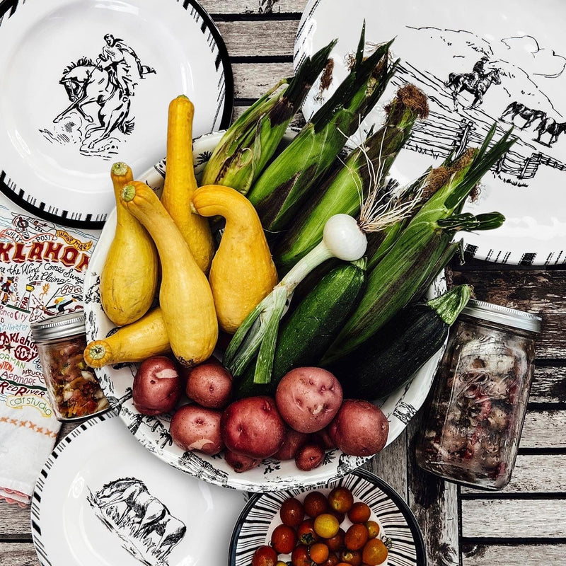 Ranch Life Melamine Dinner Plates, Set of 4