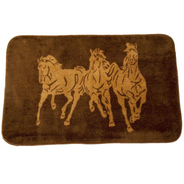 3-Horse Chocolate Kitchen/Bath Accent Rug Rug