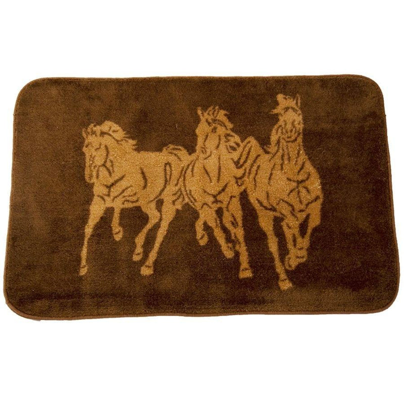 3-Horse Chocolate Kitchen/Bath Accent Rug Rug