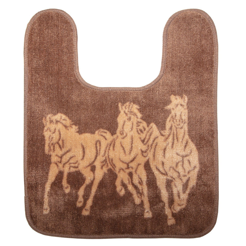3-Horse Dark Tan Contour Bath Rug Rug