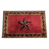Star w/ Scroll Motif Kitchen/Bath Rug - Red Rug