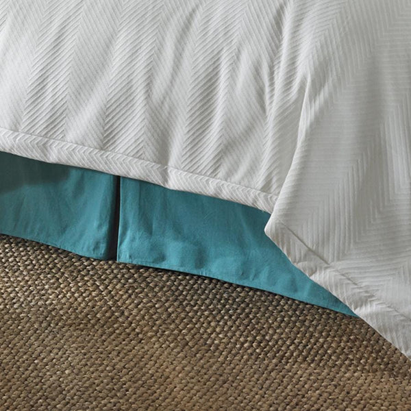 Catalina Aqua Bedskirt, King/Queen (18" Drop)-Bed Skirt-HiEnd Accents