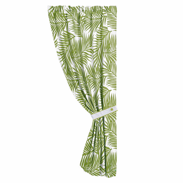 Capri Green & White Fern Single Panel Curtain Sale-Curtain