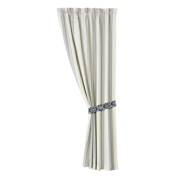 St. Clair White & Navy Striped Curtain (PAIR) Sale-Curtain